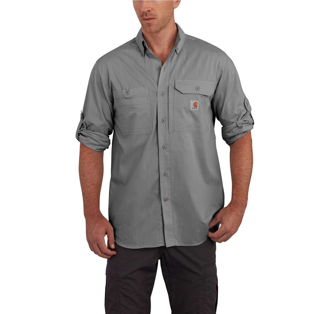 Carhartt Men's Asphalt Force Ridgefield Solid LS Shirt