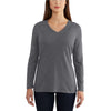 Carhartt Women's Heather Grey Lockhart Long Sleeve V-Neck T-Shirt