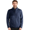 Antigua Men's Navy Heather Fortune Full Zip