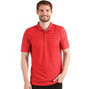 Antigua Men's Bright Red Heather/White Esteem Polo