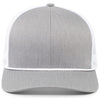 Pacific Headwear Heather Grey/White/Heather Grey Trucker Snapback Braid Cap