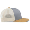 Pacific Headwear Heather Grey/Beige/Amber Gold Snapback Trucker Mesh Cap