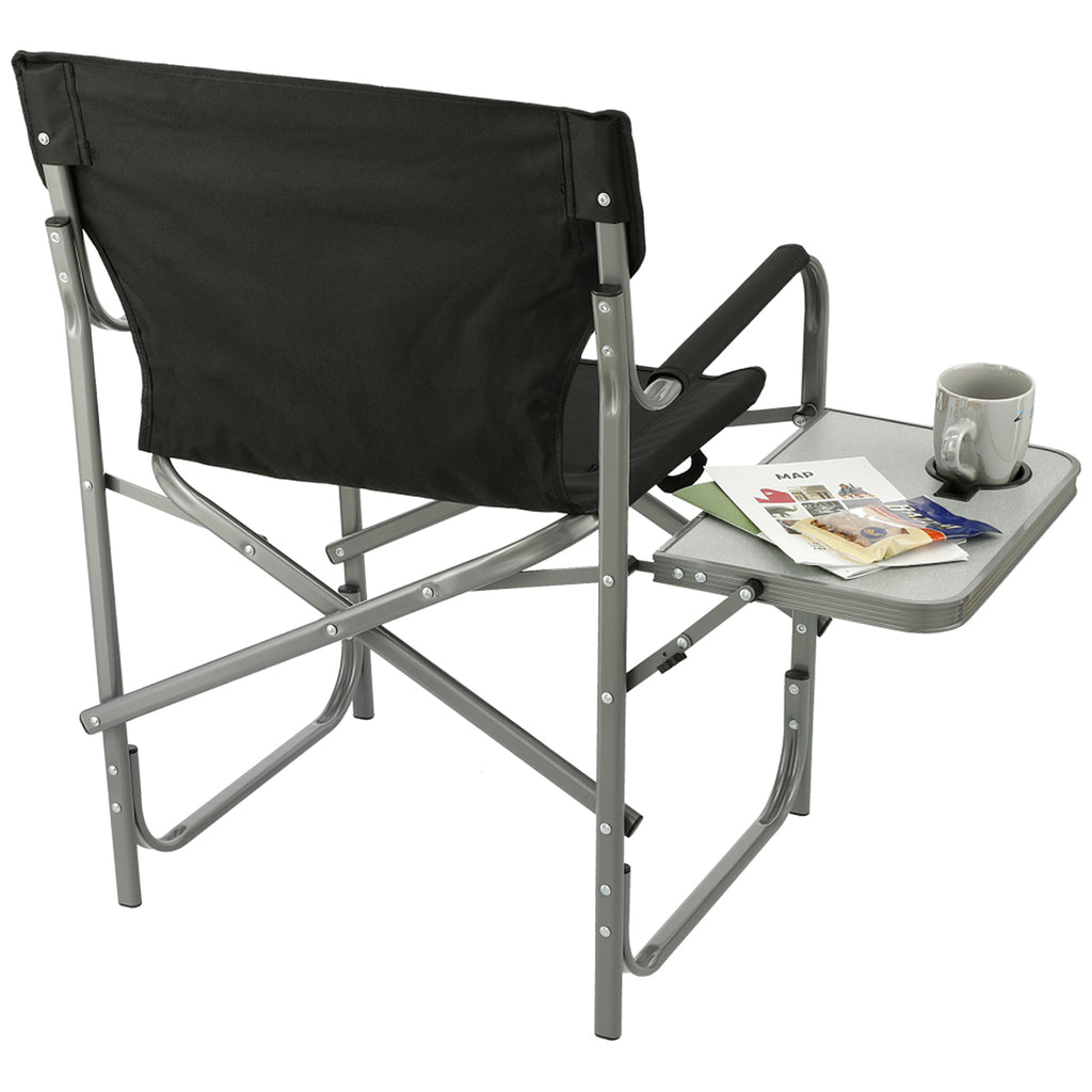 Leeds Black Director's Chair (300lb Capacity) with Side Table