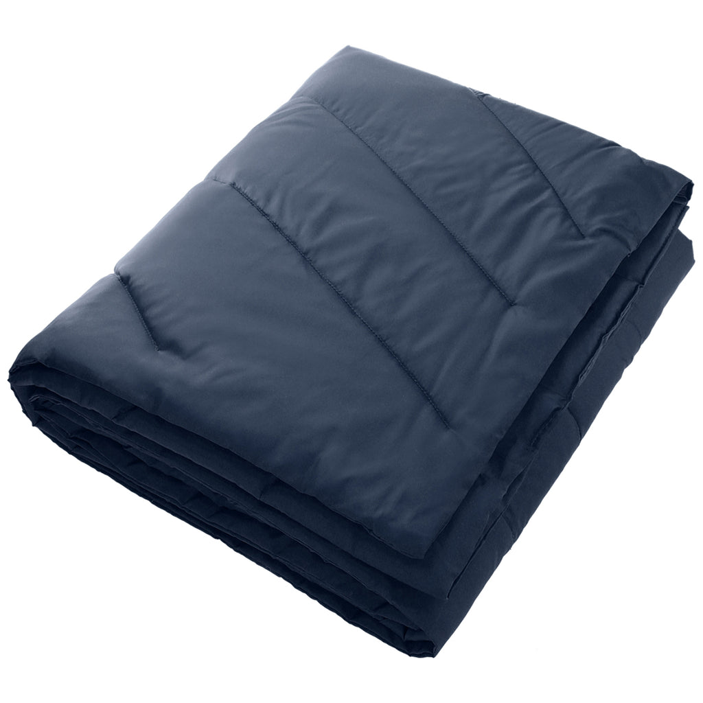 Leeds Navy Wave Recycled Insulated Outdoor Blanket