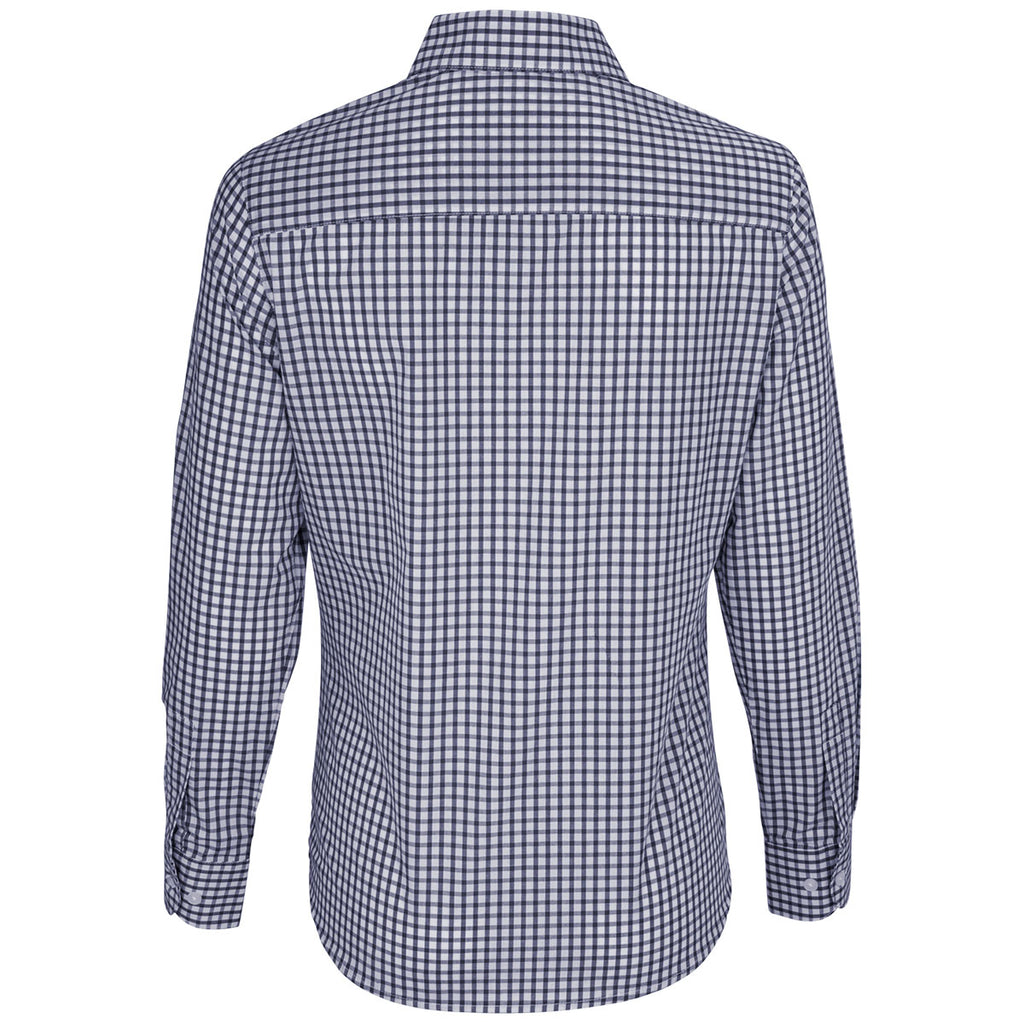 Vantage Women's Navy/White Easy-Care Gingham Check Shirt