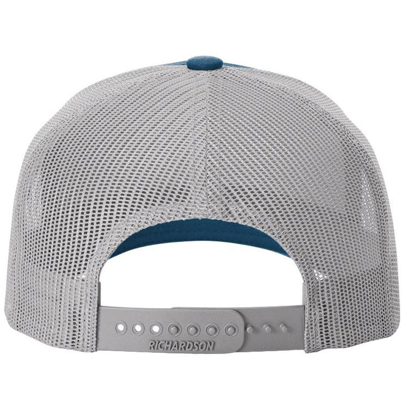 Richardson Cobalt Blue/Grey Mesh Back Five Panel Trucker Hat