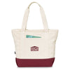 Gemline Burgundy Newport Cotton Zippered Tote