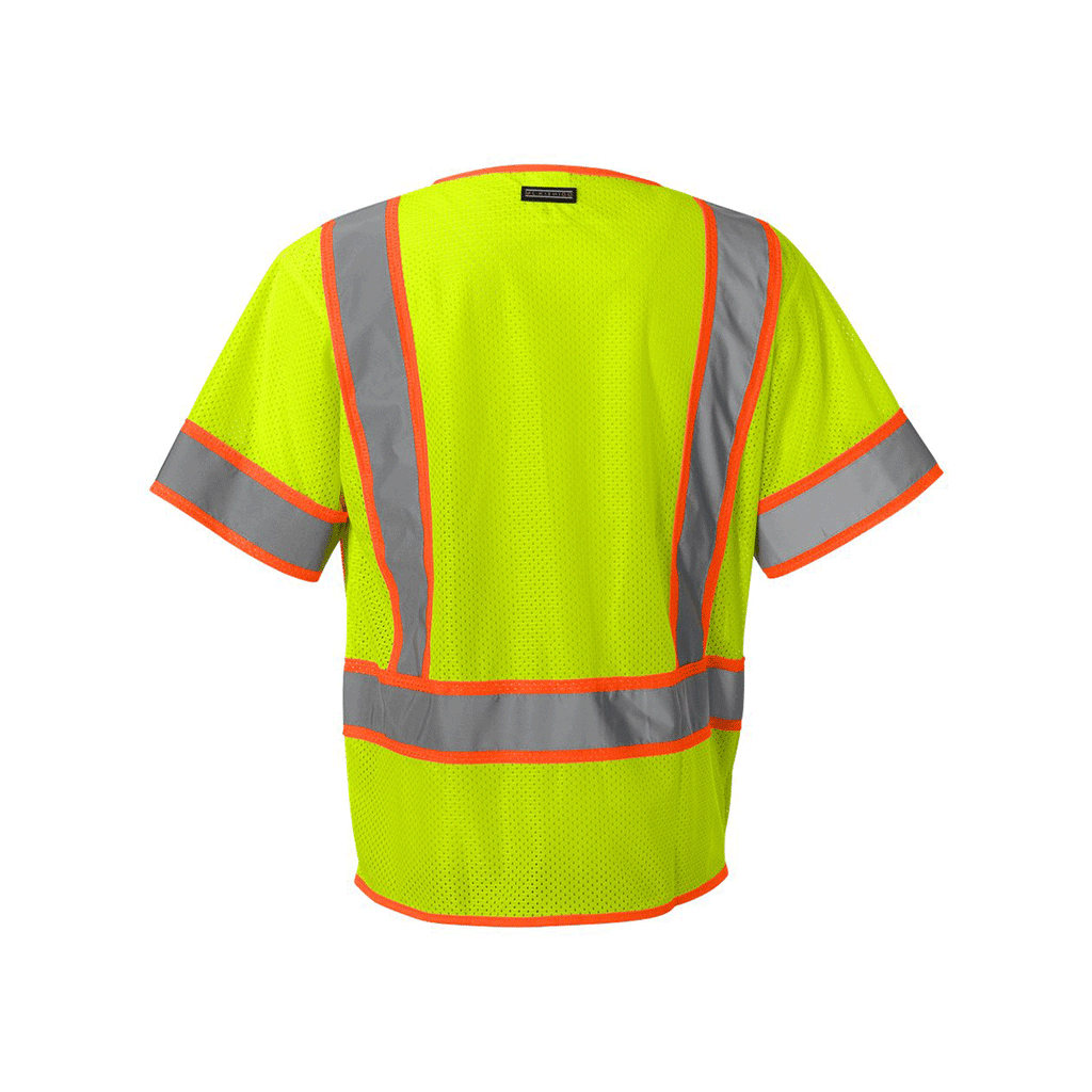 ML Kishigo Men's Lime Ultra-Cool Six-Pocket Mesh Surveyors Vest