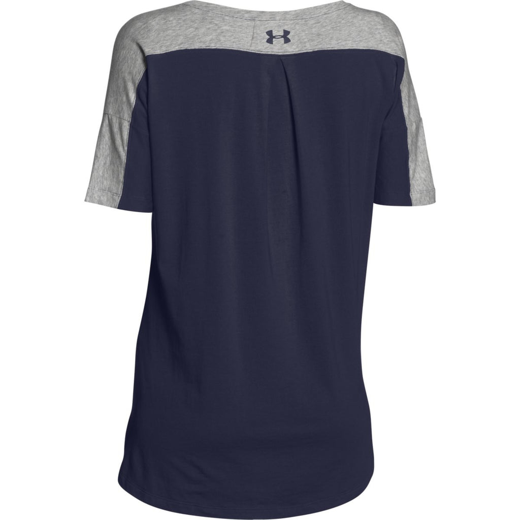 Under Armour Women's Midnight Navy/True Grey Heather/Midnight Navy Team Uptown Flow T