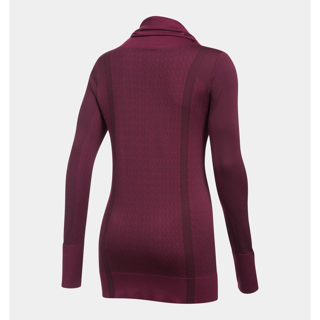 Under Armour Women's Raisin Red/Black Currant Threadborne Seamless Funneck