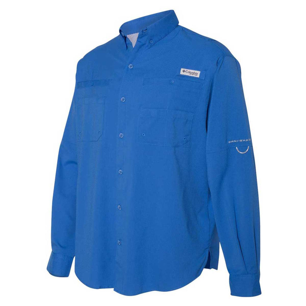 Columbia Men's Vivid Blue PFG Tamiami II Long Sleeve Shirt