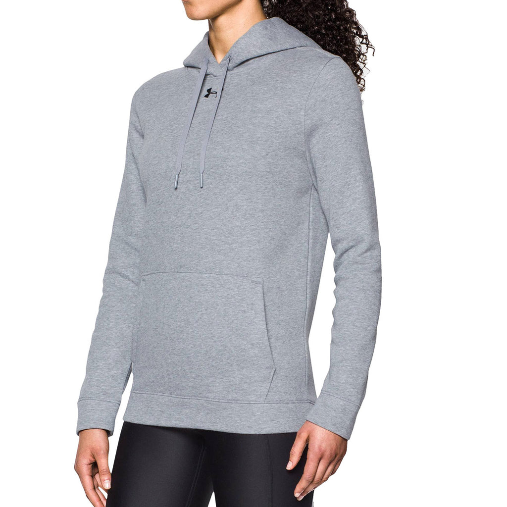 Under Armour Women's True Grey Heather Hustle Fleece Hoody