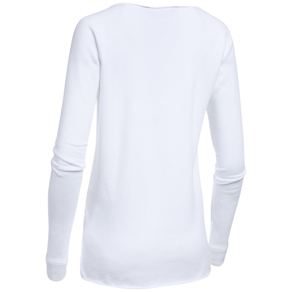 Under Armour Women's White Hustle Fleece Crew