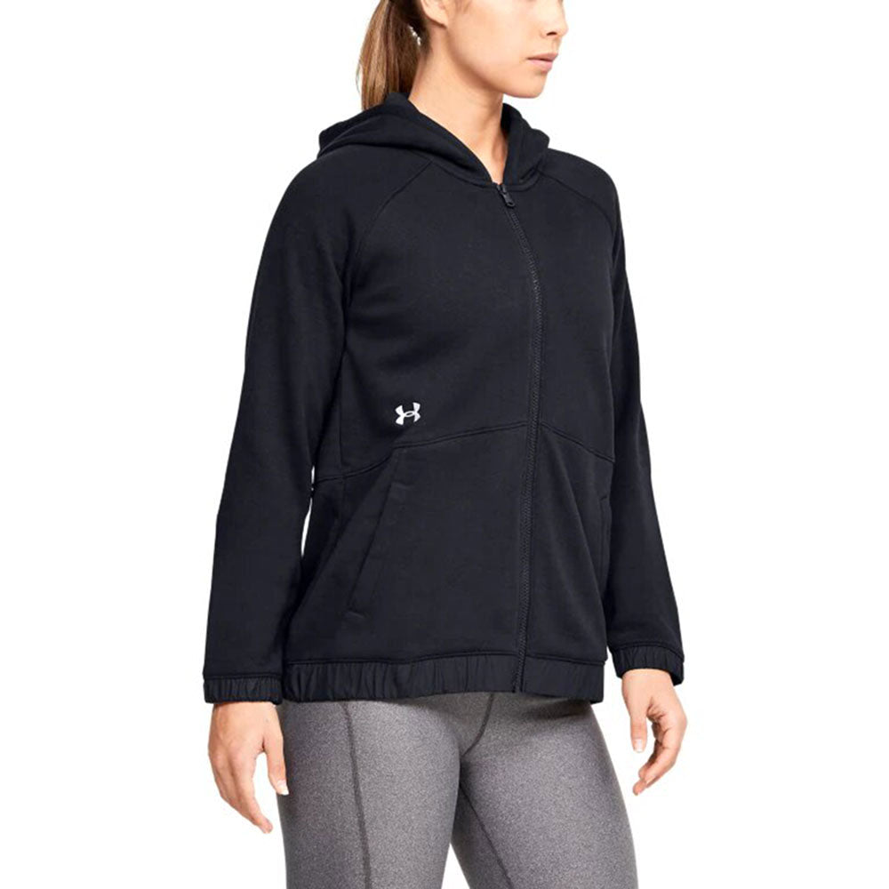 Under Armour Women's Black Hustle Fleece Full Zip Hoody