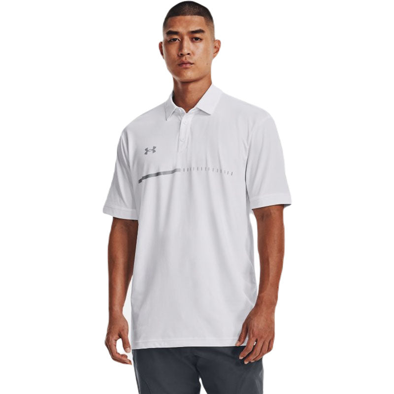 Under Armour Men's White/Mod Grey Title Polo