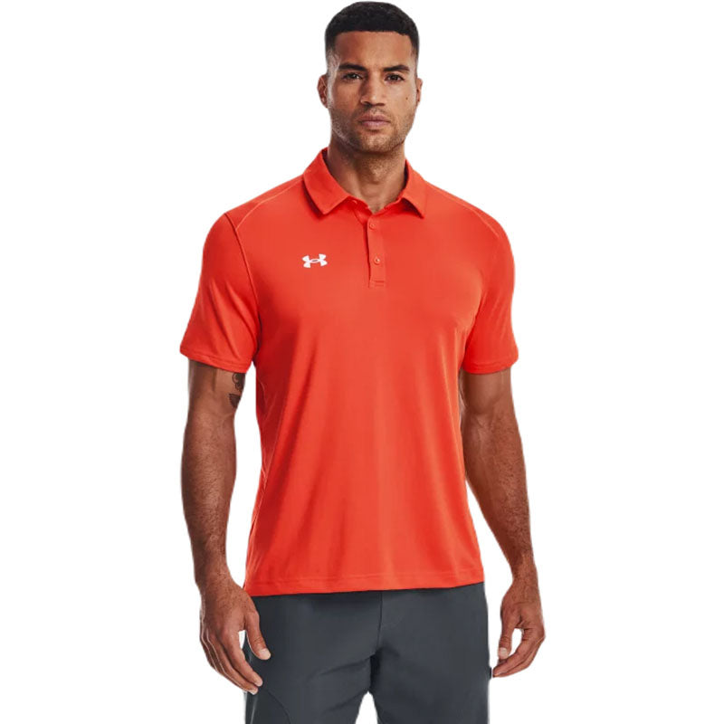 Under Armour Men's Dark Orange/White Tech Team Polo