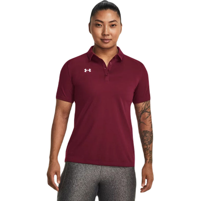 Under Armour Women's Cardinal/White Tech Team Polo