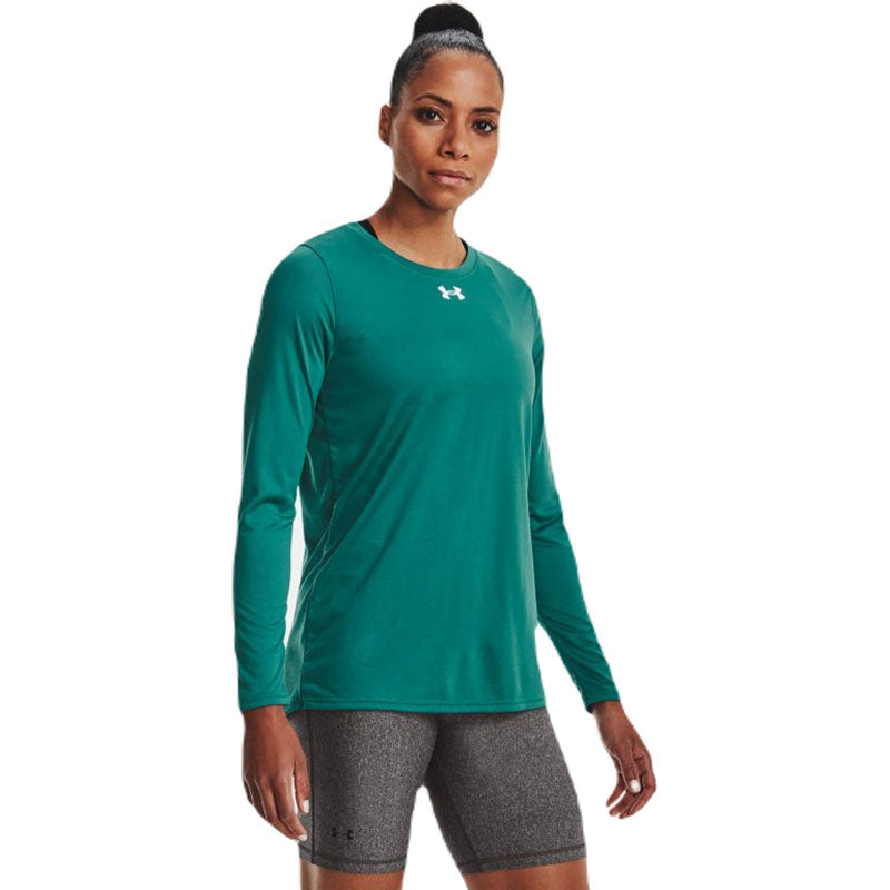 Under Armour Women's Coastal Teal/White Team Tech Long Sleeve