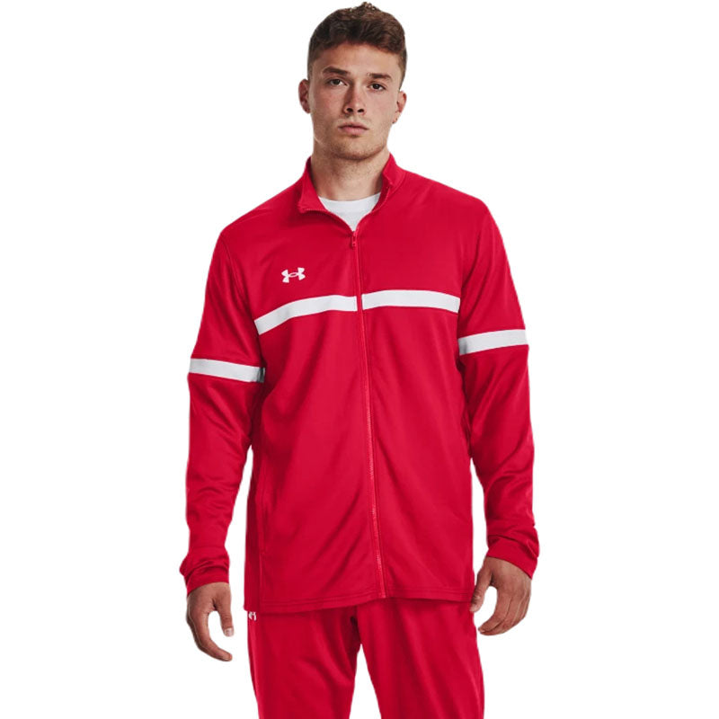 Under Armour Men's Red/White Team Knit Warm-Up Full Zip