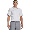 Under Armour Men's White/Mod Grey Team Tipped Polo