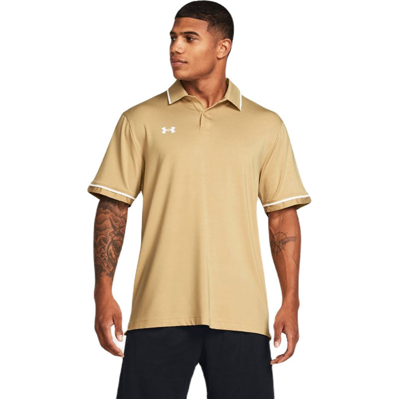 Under Armour Men's Team Vegas Gold/White Team Tipped Polo