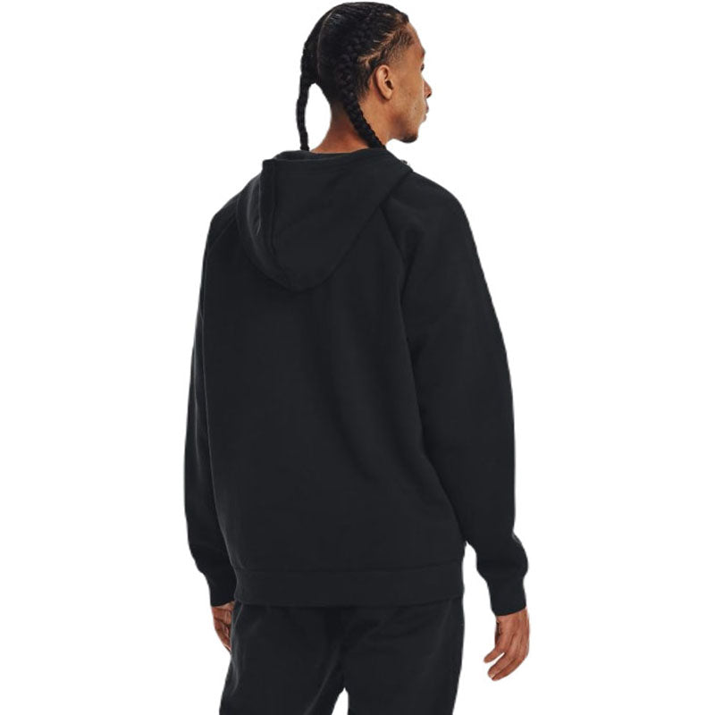 Under Armour Men's Black/White Rival Fleece Full Zip Hoodie