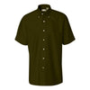 Van Heusen Men's Dark Green Short Sleeve Oxford Shirt-Alpha Sized