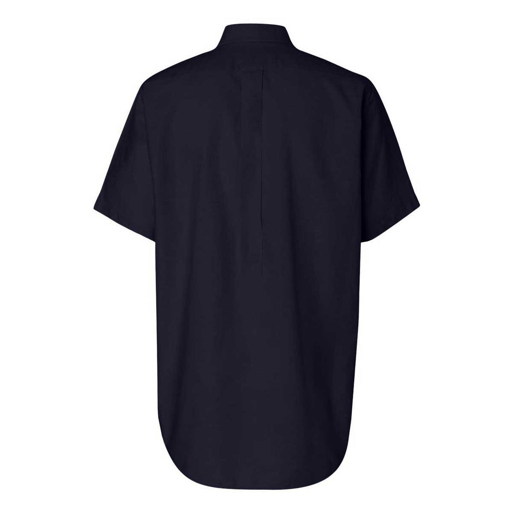 Van Heusen Men's Navy Short Sleeve Oxford Shirt-Alpha Sized