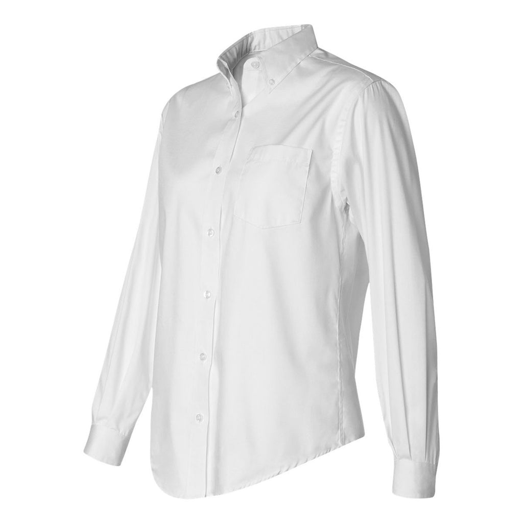 Van Heusen Women's White Pinpoint Dress Shirt