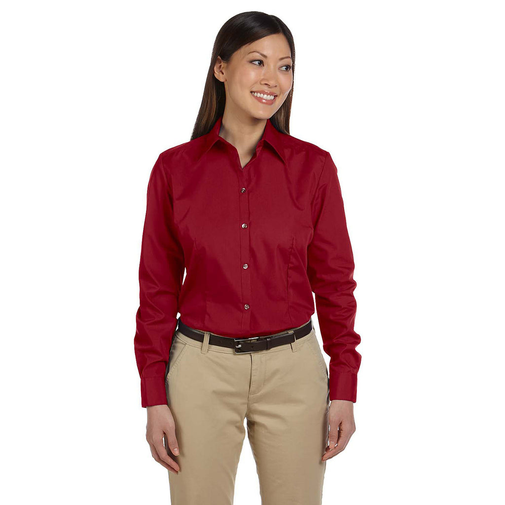 Van Heusen Women's Cardinal Silky Poplin Dress Shirt