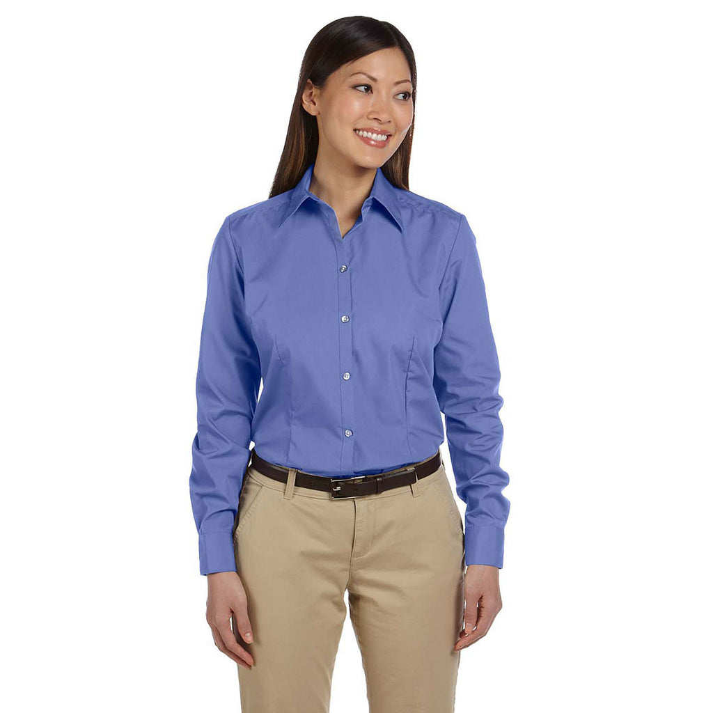 Van Heusen Women's Periwinkle Blue Silky Poplin Dress Shirt