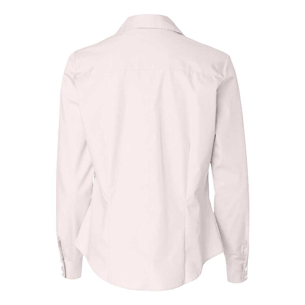 Van Heusen Women's Pink Silky Poplin Dress Shirt