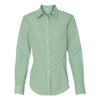 Van Heusen Women's Green Chicory Gingham Long Sleeve Dress Shirt