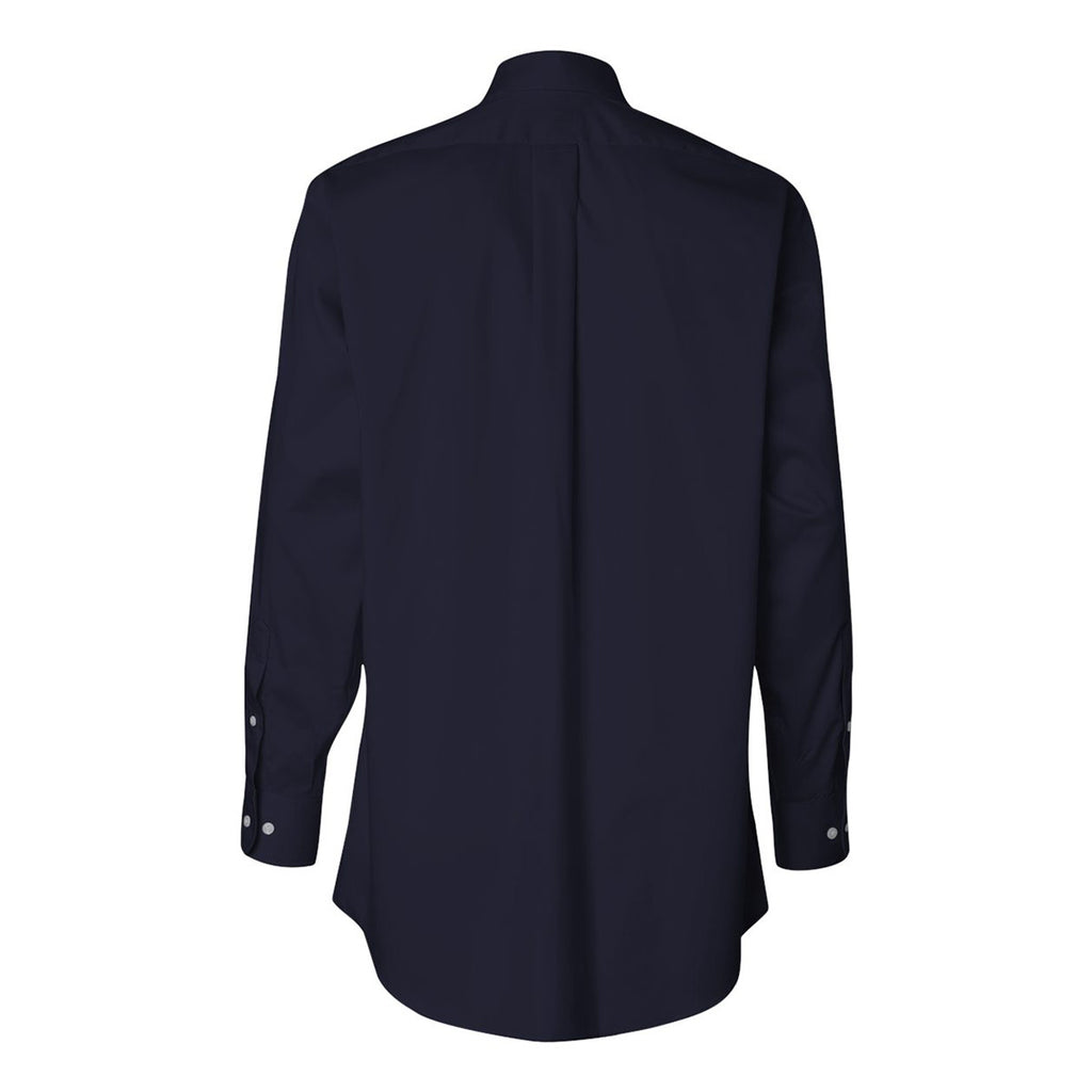 Van Heusen Men's Navy Twill Long Sleeve Dress Shirt