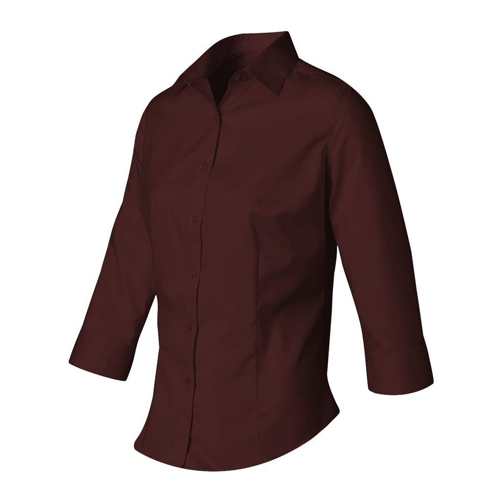 Van Heusen Women's Bordeaux 3/4 Sleeve Twil Dress Shirt