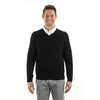 Van Heusen Men's Black Long Sleeve V-Neck Sweater