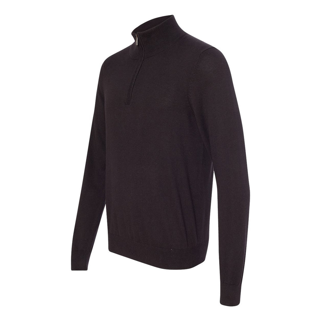 Van Heusen Men's Black Long Sleeve Quarter Zip Knit Sweater