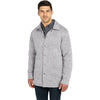 Charles River Men's Light Grey Heathered Fleece Snap Shacket