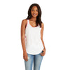 Next Level Women's White/Hot Pink Ideal Colorblock Racerback Tank