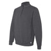 Russell Athletic Men's Black Heather Dri Power Quarter-Zip Cadet Collar Sweatshirt