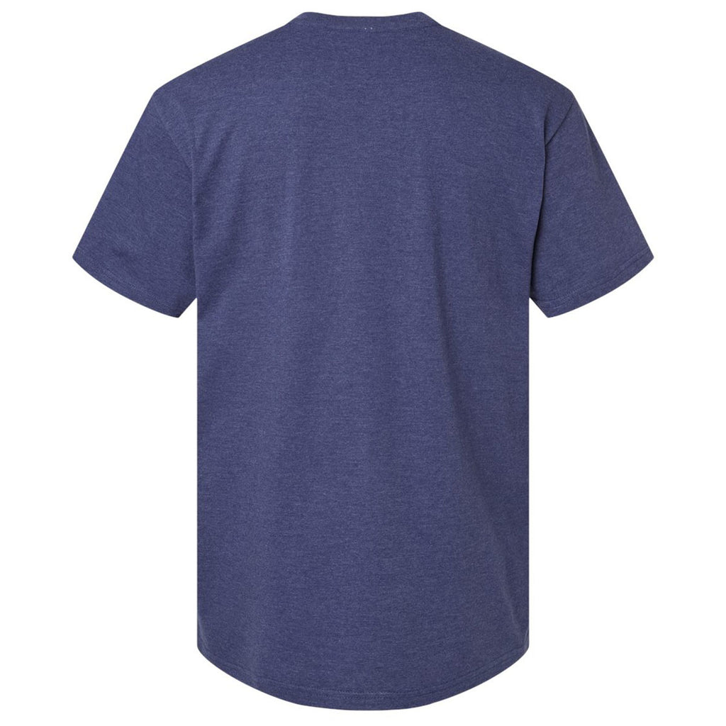 American Apparel Men's Heather Indigo CVC Henley Tee