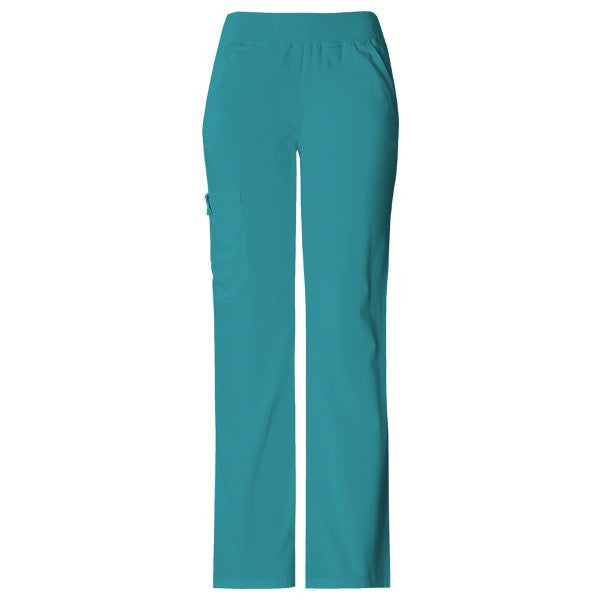 Cherokee Women's Teal Blue Flexibles Mid-Rise Knit Waist Pull-On Pant