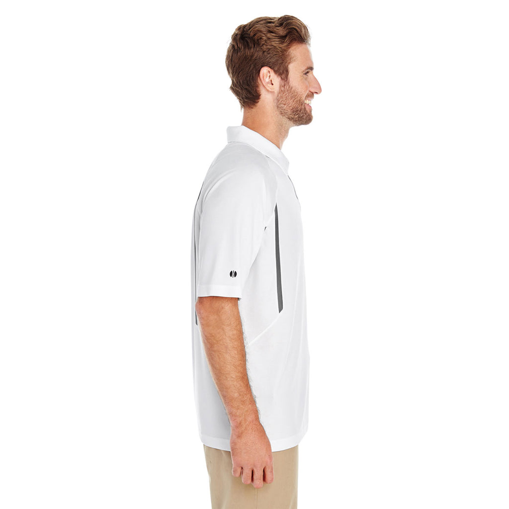 Holloway Men's White/Graphite Avenger Short-Sleeve Polo