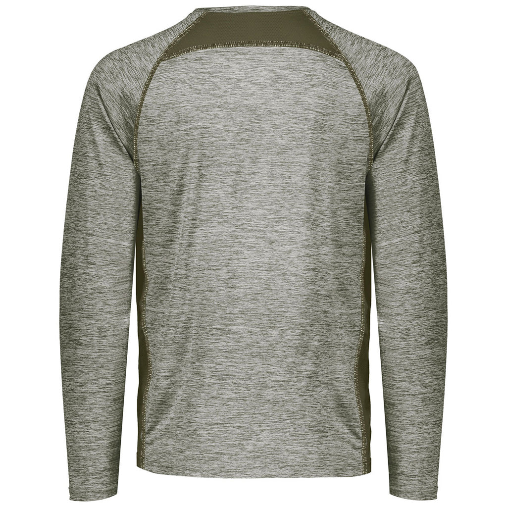 Holloway Men's Olive Heather Electrify Coolcore Long Sleeve Tee