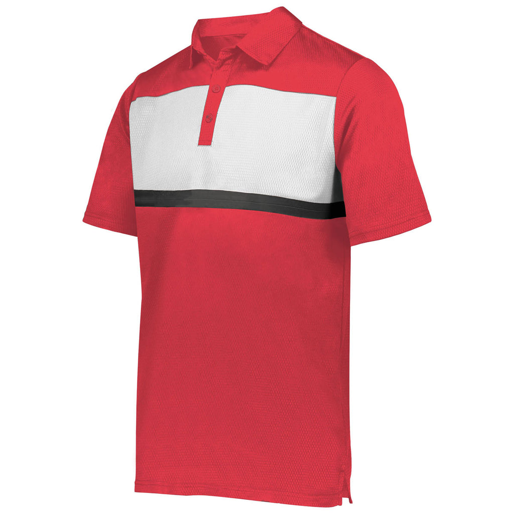 Holloway Men's Scarlet/White Prism Bold Polo