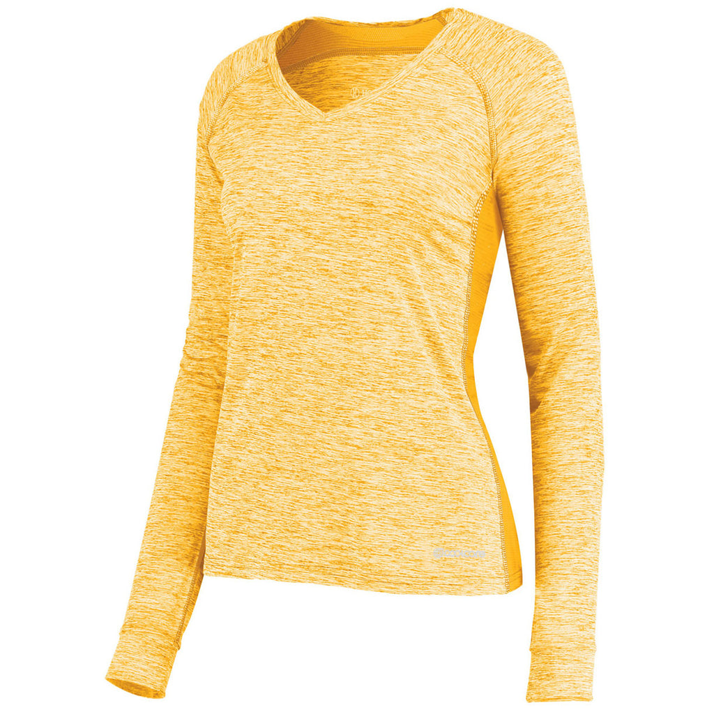 Holloway Women's Gold Heather Electrify Coolcore Long Sleeve Tee