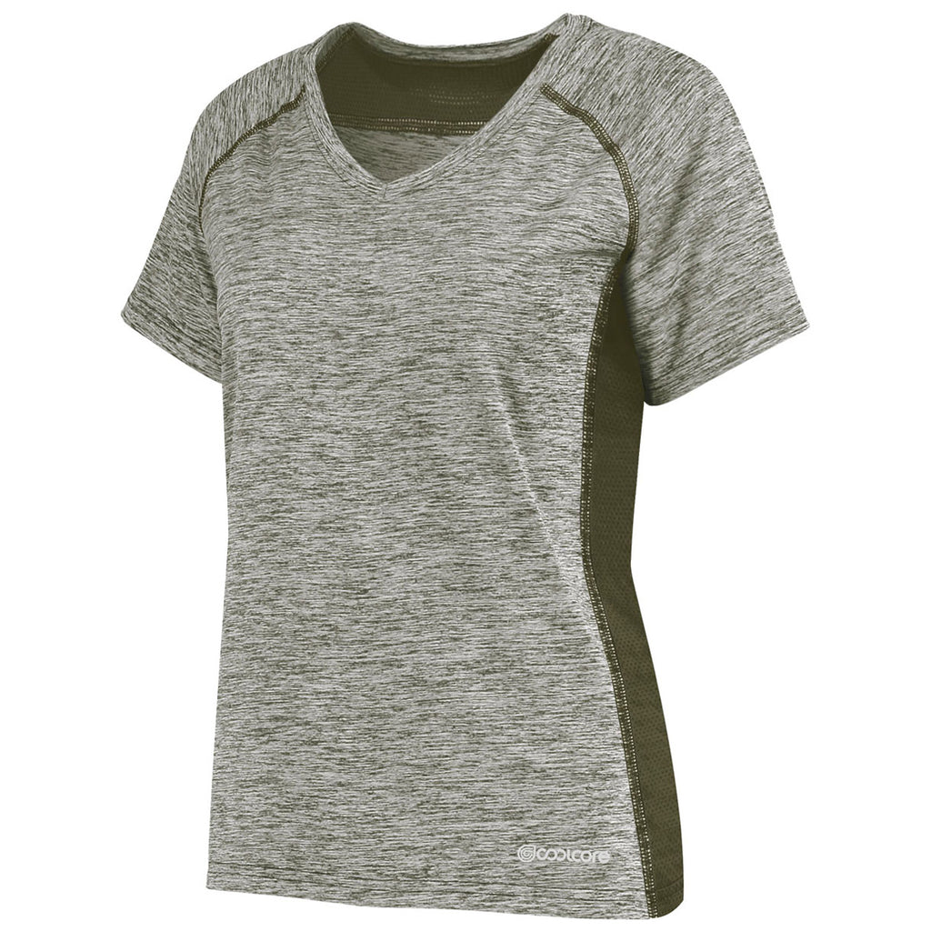 Holloway Women's Olive Heather Electrify Coolcore Tee