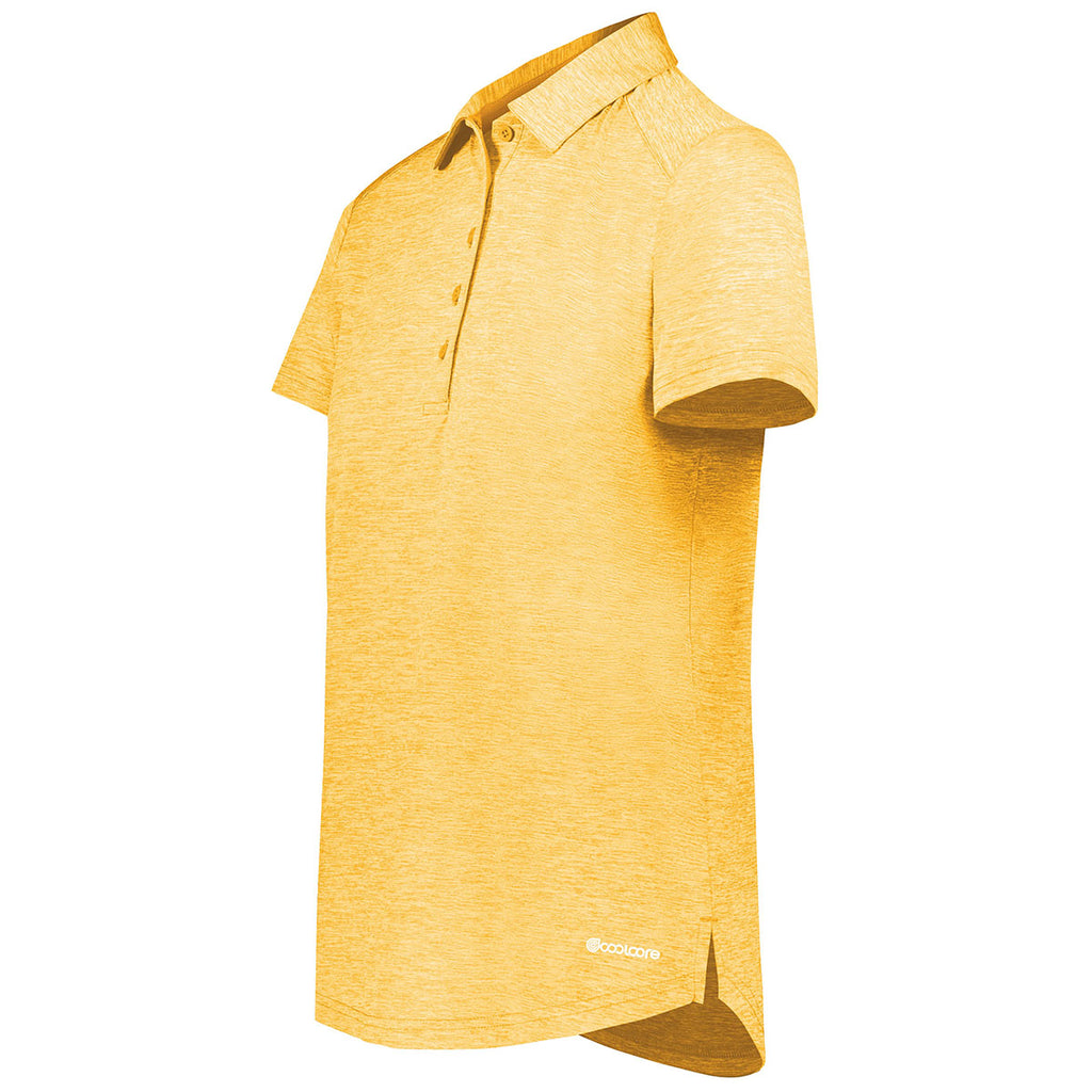 Holloway Women's Gold Heather Electrify Coolcore Polo