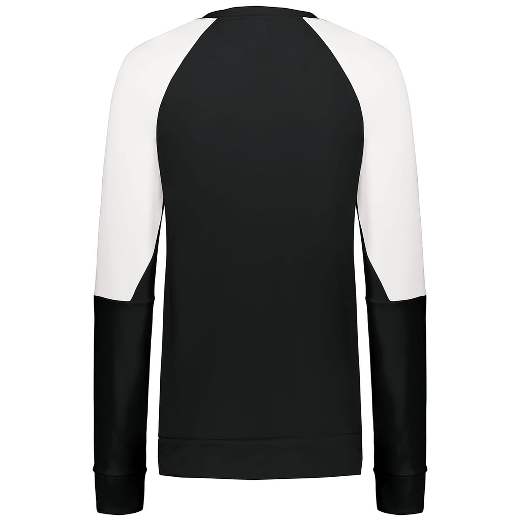 Holloway Women's Black/White Momentum Team Fleece Crew