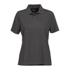 Vansport Women's Dark Grey Omega Solid Mesh Tech Polo